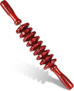 Liitrton Manual Wooden Fascia Massage Roller Trigger Points Straight-9-Wheel for Cellulite Sore Muscle