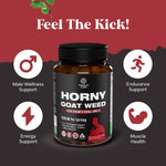 Horny Goat Weed for Men - Extra Strength Male Supplement with Black Maca Root, Tongkat Ali, Saw Palmetto & Panax Ginseng Extract for Stamina & Energy - 60 Count