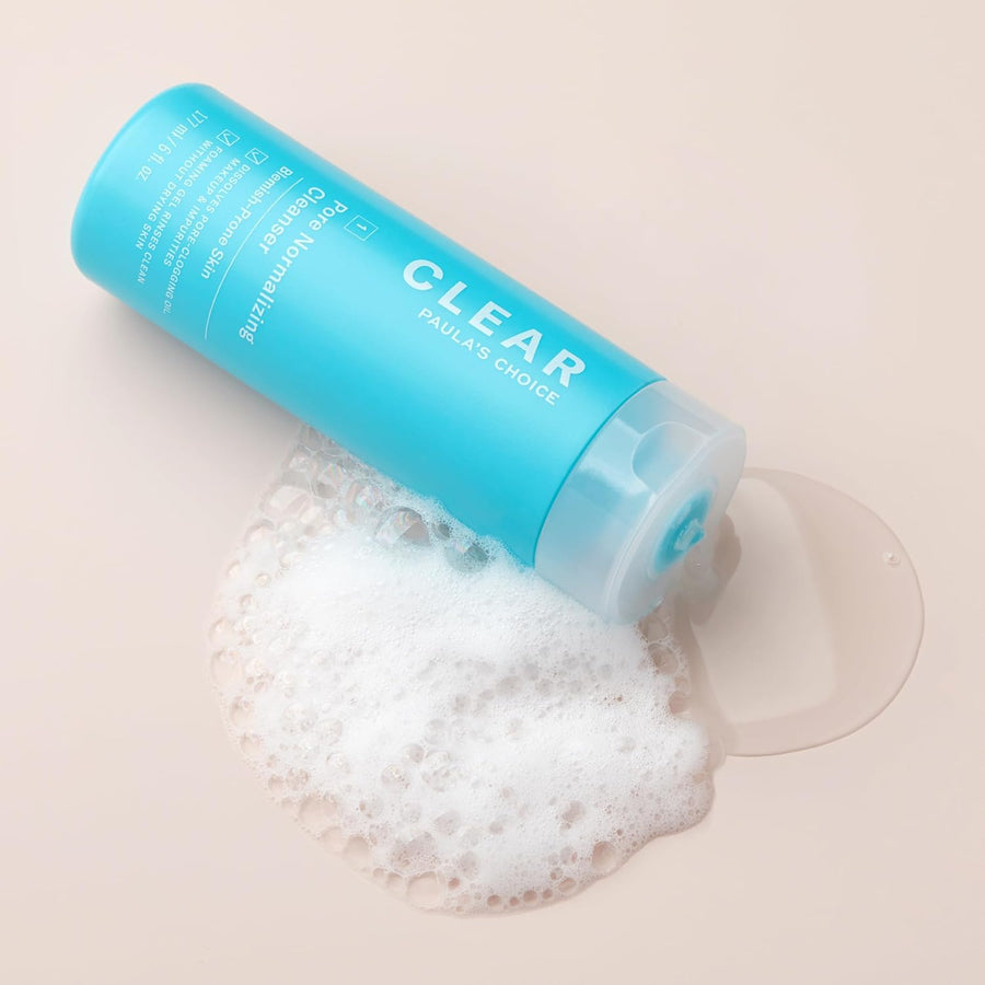 Paula's Choice CLEAR Pore Normalizing Facial Cleanser, Acne Daily Face Wash, Salicylic Acid Face Cleanser for Clogged & Enlarged Pores, Redness & Blackheads, Fragrance Free