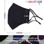 PAGE ONE Reusable Cloth Face Masks Washable Adjustable Breathable Cotton Face Mask for Women Men/6PC