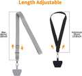 CACOE Phone Lanyard 2 Pack-2× Adjustable Neck Strap,2× Phone Patches,Universal Cell Phone Multifuctional Patch Lanyards Compatible with Most Smartphones(Black+Gray)