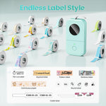 Phomemo Label Maker, D30 Portable Bluetooth Mini Label Printer Machine, Smartphone Handheld Thermal Sticker Small Labeler Multiple Templates Fonts Icon Inkless Custom Label for Home Kids, School Item