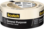 Scotch General Purpose Masking Tape, 1.88 in x 60.1 yd, Beige, Sticks for Up to 5 Days, Removes Easily Without Leaving Sticky Residue, Easy-to-Tear Masking Tape (2050-48MP)
