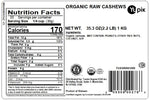 Yupik Organic Raw Cashews, 2.2 lb (35.2 oz), Kosher, Gluten-Free, Non-GMO, Vegan, Whole Nuts, Unsalted, Unroasted, Source of Protein & Iron, Nutritious, Crunchy, Healthy Snacks, For Baking & Cooking