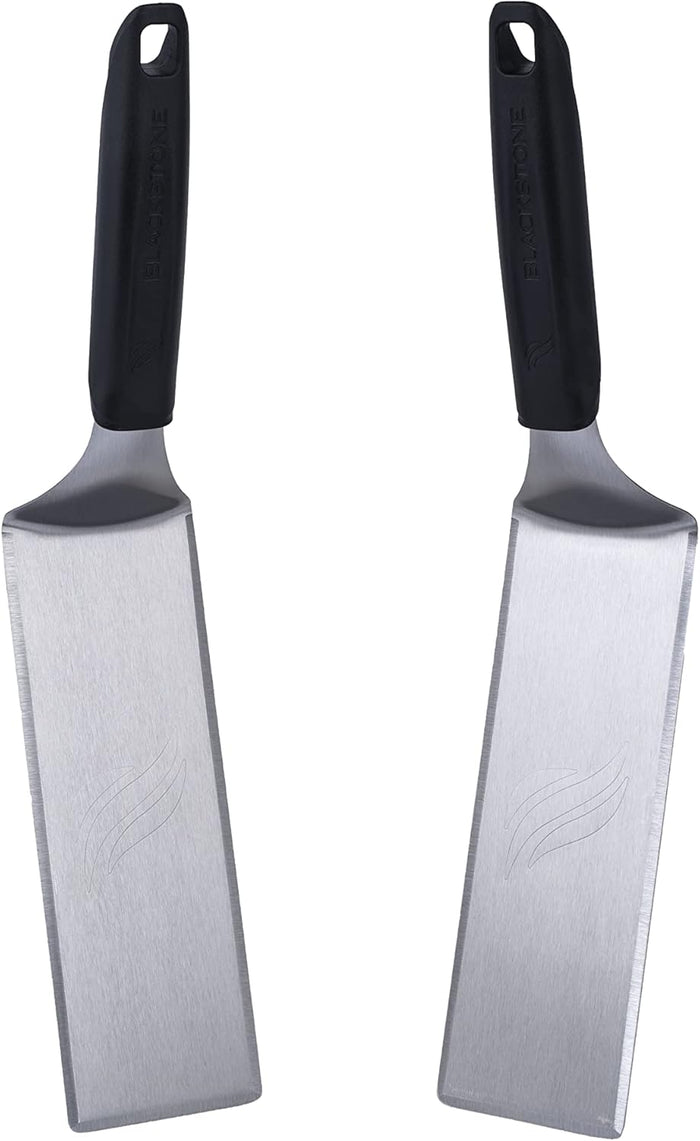 BLACKSTONE 5550 Extra Long Griddle Spatula Set of 2- Perfect Heavy-Duty Stainless Steel Premium Flat Top BBQ Grill Accessories, Non-Slip Plastic Handle, Heat Resistant, Dishwasher Safe Easy to Clean