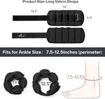 Sportneer Adjustable Ankle Weights Set - 2-10 lbs Removable Neoprene Leg Weights