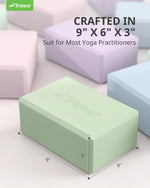 Trideer Yoga Blocks 2 Pack - Soft Non-Slip Foam, Beveled Edges