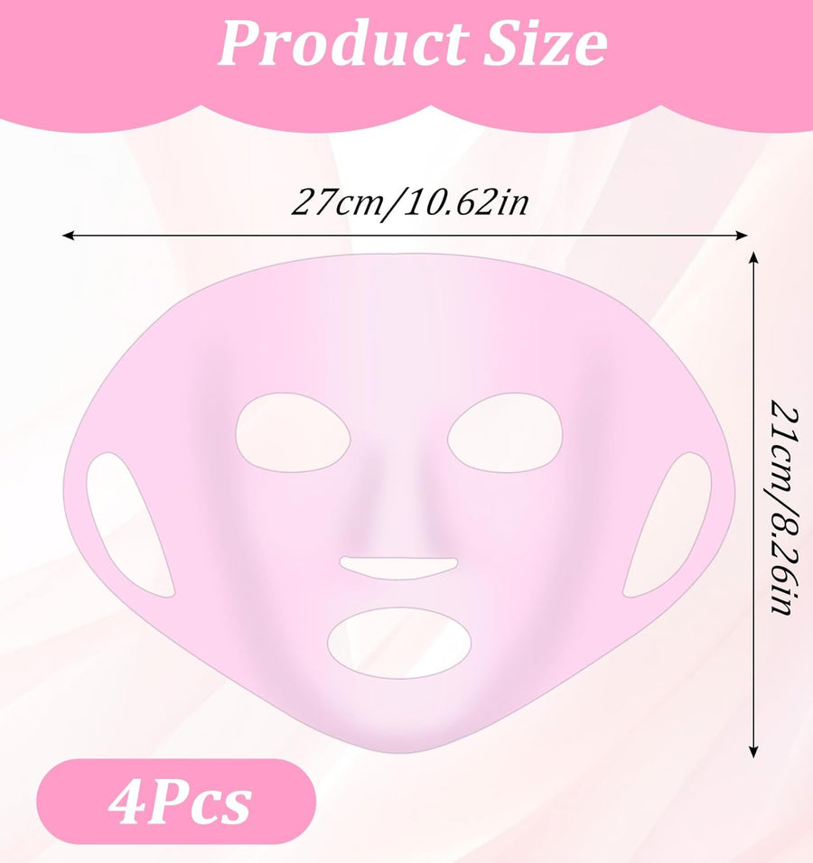 3Pcs Silicone Facemask Holder Reusable, Silicone Face Mask Holder Firming Facemask Holders for Sheet Masks, Wet Locking Avoid Evaporation Skincare Beauty Tool Pink Gold White