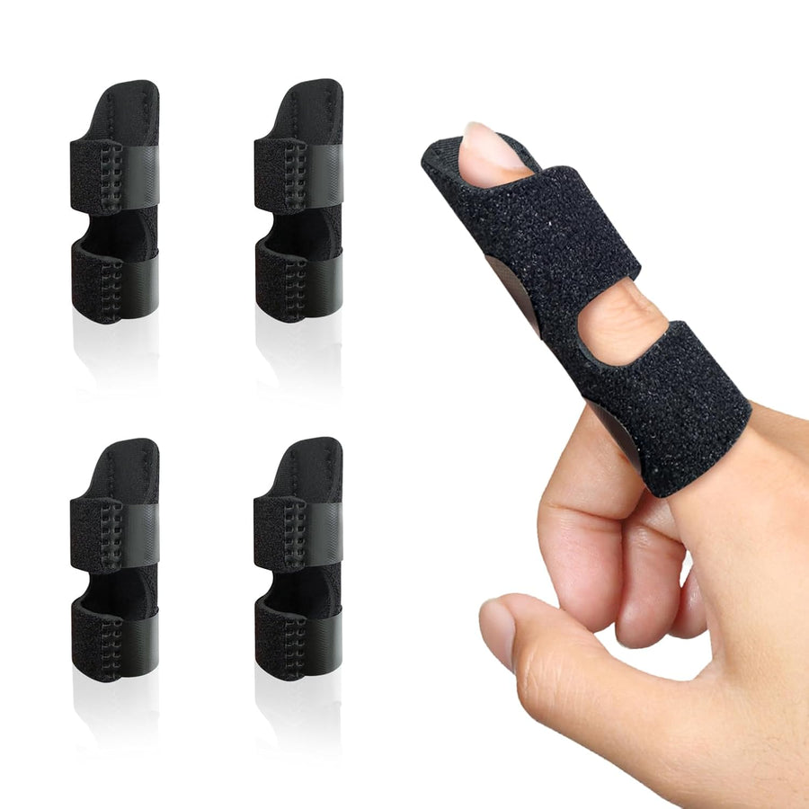 Finger Splint Universal Trigger Finger Brace for Broken Arthritis Pain Relief 2 Pack Black