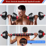 Adjustable Dumbbell Set - 20lbs Convertible to Barbell for Home Gym