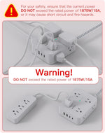 Surge Protector Power Strip - HANYCONY 8 Outlets 4 USB (2 USB C) Charging Ports, Multi Plug Outlet Extender, 5Ft Braided Extension Cord, Flat Plug Wall Mount Desk Charging Station for Home Office ETL