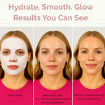 Bio Collagen Overnight Facial Mask with Peptides, Hyaluronic Acid & Antioxidants, Brightening Hydrating Korean Hydrogel Face Mask for Women, Skincare Sheet Mask - 4 Pack