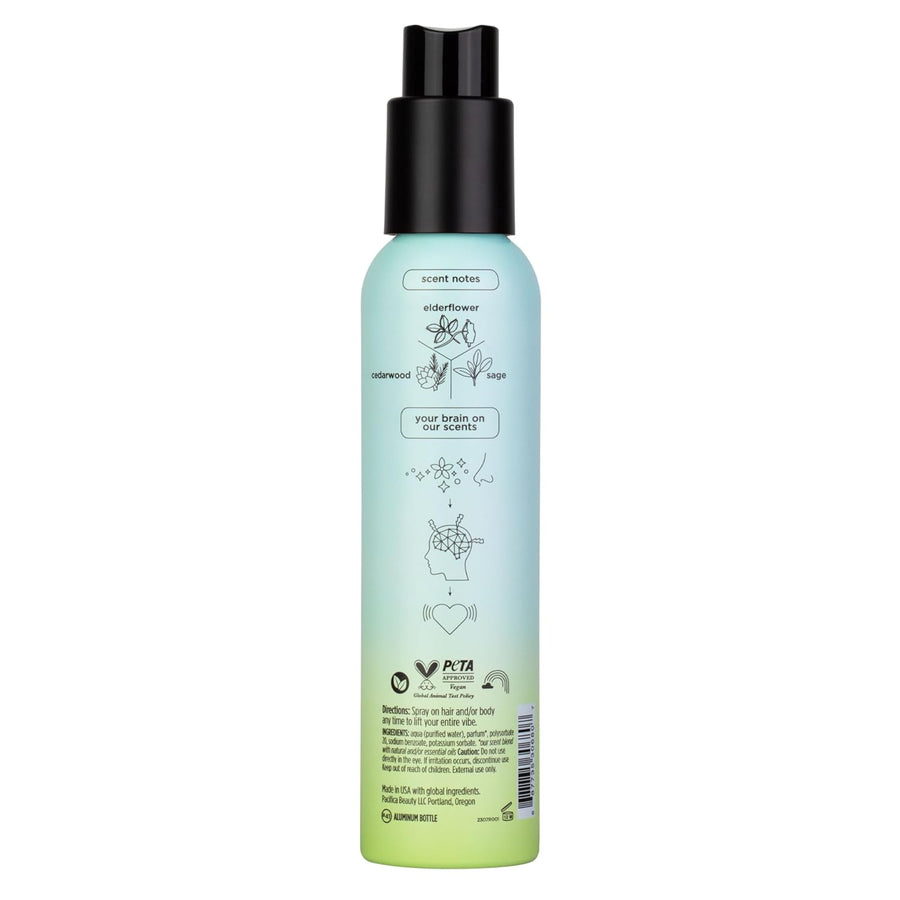 Pacifica Hair Mist Perfume & Full Body Spray for Women - Montana Sky Body Mist Fragrance w/Cedarwood, Elderflower, Black Pepper, Sage & Sandalwood Clean Beauty Alcohol-Free, Vegan & Cruelty-Free 5 oz