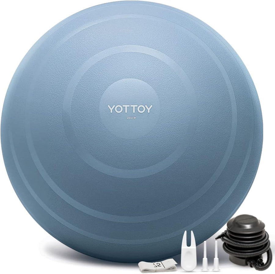 YOTTOY Anti-Burst Exercise Ball, 2000lb Capacity, Thick Workout Ball