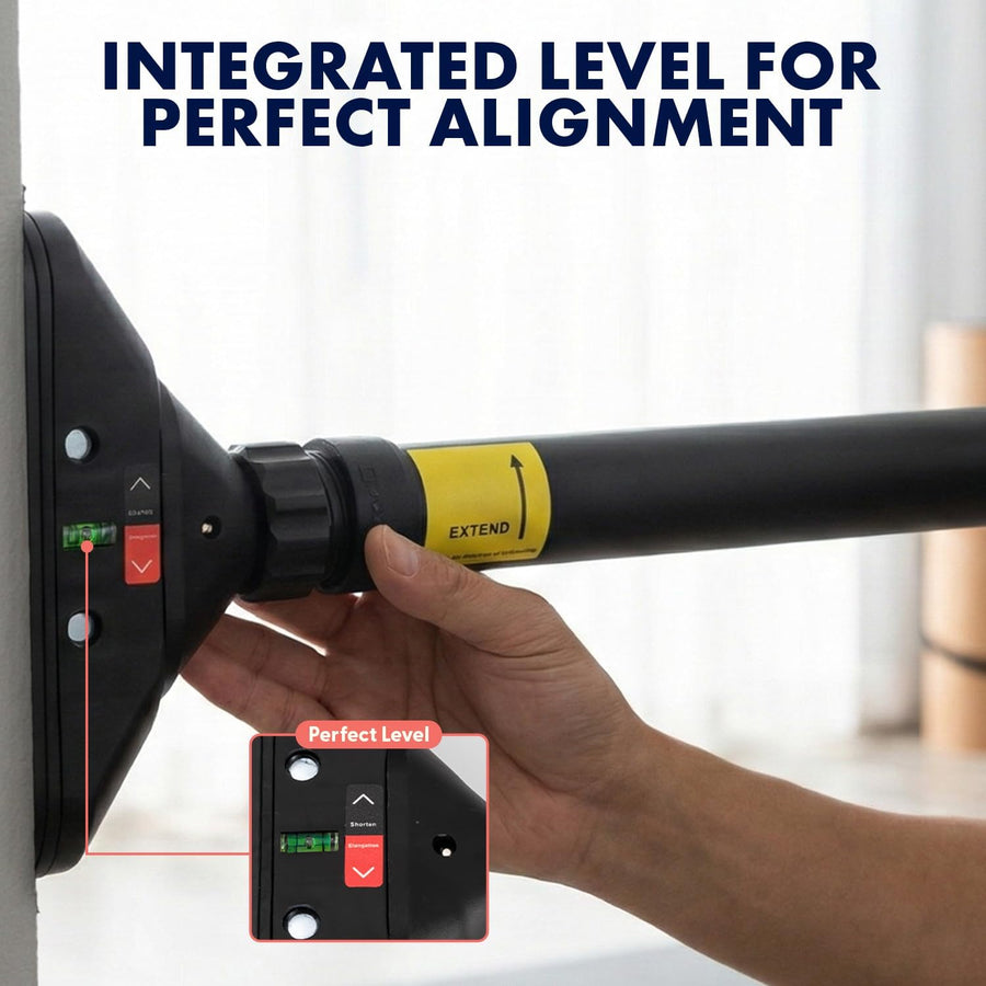 Squatz Adjustable Doorway Pull-Up Bar with Level, Locking Mechanism & Foam Grips