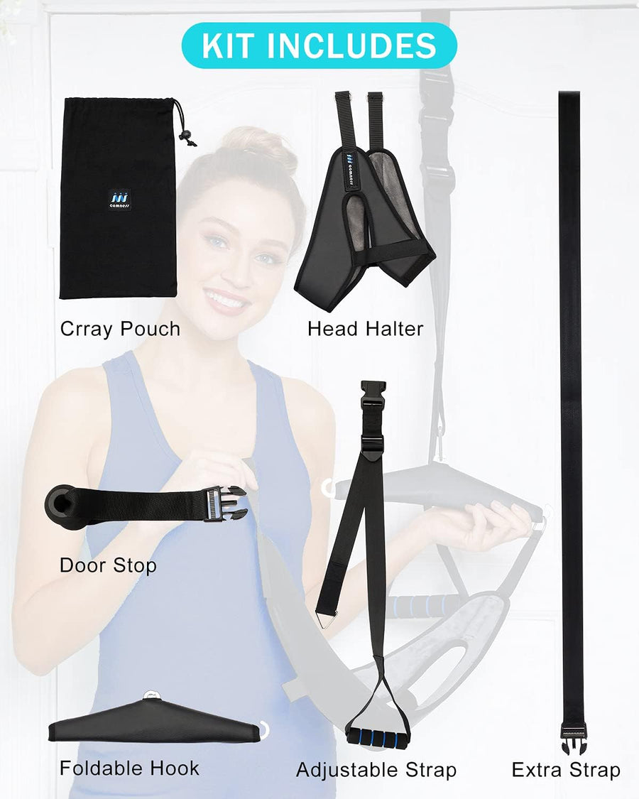 comness cervical neck traction device over door for home use portable neck stretcher