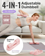 YOTTOY Adjustable Dumbbell Set, 4-in-1 Hand Weights for Home Gym, 2-5 lbs Each