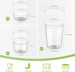 AOZITA 24 Sets Plastic Deli Food Containers With Lids, 8 oz 16oz 32oz Variety pack, Airtight Food Storage Containers, Freezer/Dishwasher/Microwave Safe, Soup Containers For Takeout Food Storage