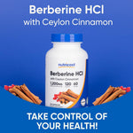 Nutricost Berberine HCl with Ceylon Cinnamon Capsules 120 Count