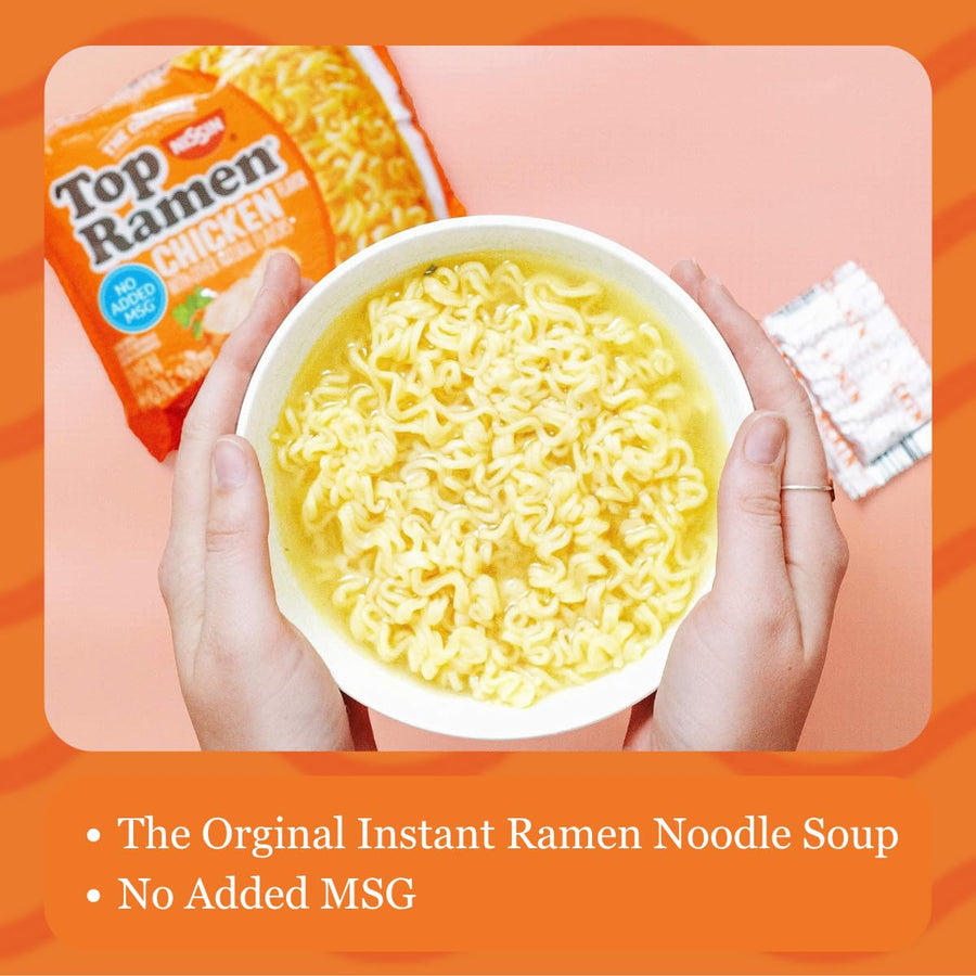 Nissin Top Ramen Noodle Soup, Chicken, 3 Ounce (Pack of 24)