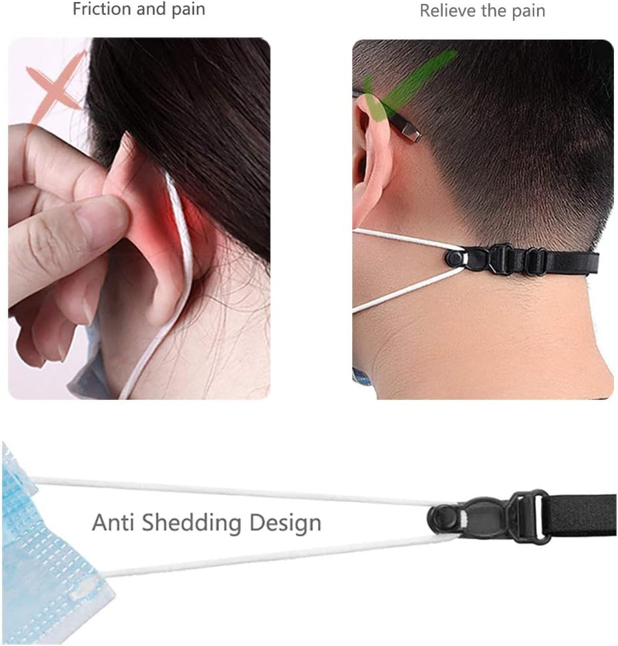 Mask Extender Strap, Elastic Fabric Mask Holder Clip with Adjustable Strap