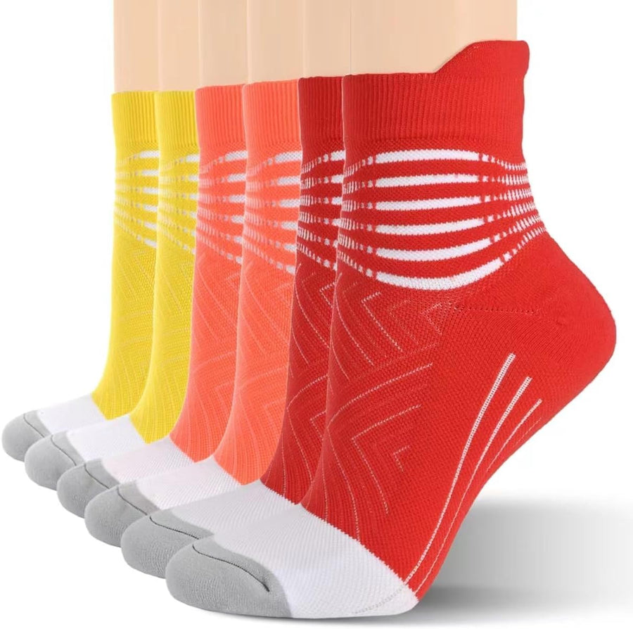 IRAMY Compression Ankle Support Socks Women - Wicking, Cushioned Athletic, Plantar Fasciitis Relief 2/3/6 Pairs