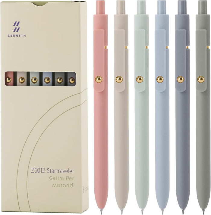 Ddaowanx Gel Pens, 6 Pcs 0.5mm Quick Dry Black Ink Pens Fine Point Smooth Writing Pens, Cute Office School Supplies Gifts for Women