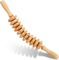 Liitrton Manual Wooden Fascia Massage Roller Trigger Points Straight-9-Wheel for Cellulite Sore Muscle