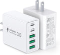 [2-Pack] USB C Wall Charger,60W 5-Port PD Fast USB C Charging Block,2USB C+3USB A Multiport Plug,Type C Power Adapter Brick Cube for iPhone 17/16/15/14/13/12/Pro Max/XS,iPad,for Switch,Samsung,Ultra 2