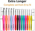 Yarniss Crochet Hooks,14 Size Crochet Set 2mm(B)-10mm(N), Ergonomic Crochet Hooks Set with Case for Beginner,Long Crochet Needles