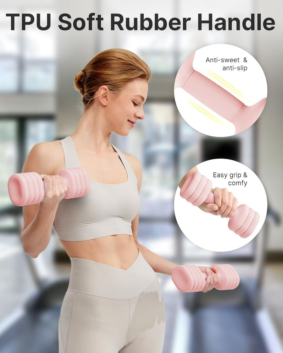YOTTOY Adjustable Dumbbell Set, 4-in-1 Hand Weights for Home Gym, 2-5 lbs Each