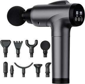 OLsky Massage Gun Deep Tissue Handheld Electric Muscle Massager Grey