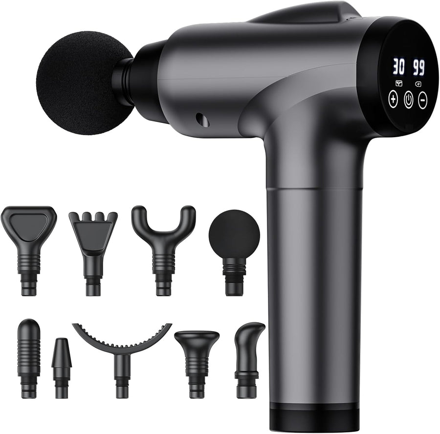 OLsky Massage Gun Deep Tissue Handheld Electric Muscle Massager Grey