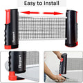 FBSPORT Ping Pong Paddle Set, Portable Table Tennis Set with Retractable Net,Rackets,Balls and Carry Bag for Indoor/Outdoor Games