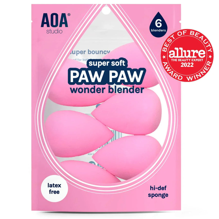 AOA Studio Latex-Free Makeup Sponge Set of 6, Super Soft for Powder, Cream & Liquid