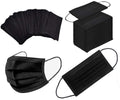 NNPCBT 100PCS 3 Ply Black Disposable Face Mask Filter Protection