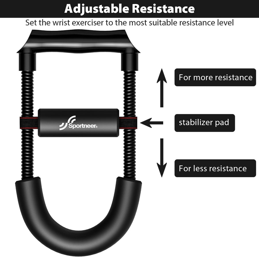 Sportneer Forearm Strengthener - Adjustable Wrist Exerciser for Improved Grip Strength