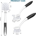 SetSail Dish Brush Set of 3 with Bottle Brush, Dish Scrub Brush with Long Handle Deep Cleaning Handle Brush with Scraper Tip for Kitchen Sink Dishes Bottle Cup Pot and Pans Tile Lines, Black