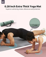KEEP 7mm Thick Non-Slip Yoga Mat - Extra Wide 32" Fitness Mat for Home Workouts