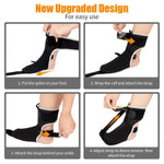 Plantar Fasciitis Night Splint Sock Upgraded Plantar Fasciitis Brace for Women Men with Arch Support for Achilles Tendonitis Foot Drop Heel Spur Pain Relief Black (Medium)