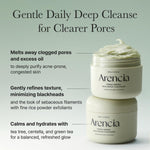 ARENCIA Korean Rice Mochi Face Cleanser - Face Wash, Gentle Scrub All in One for Deep Cleansing, Moisturizing, Pore Minimizing, Acne-Prone Skin, Removing Blackhead with Rice Water & Green Tea