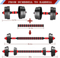 Adjustable Dumbbell Set - 20lbs Convertible to Barbell for Home Gym