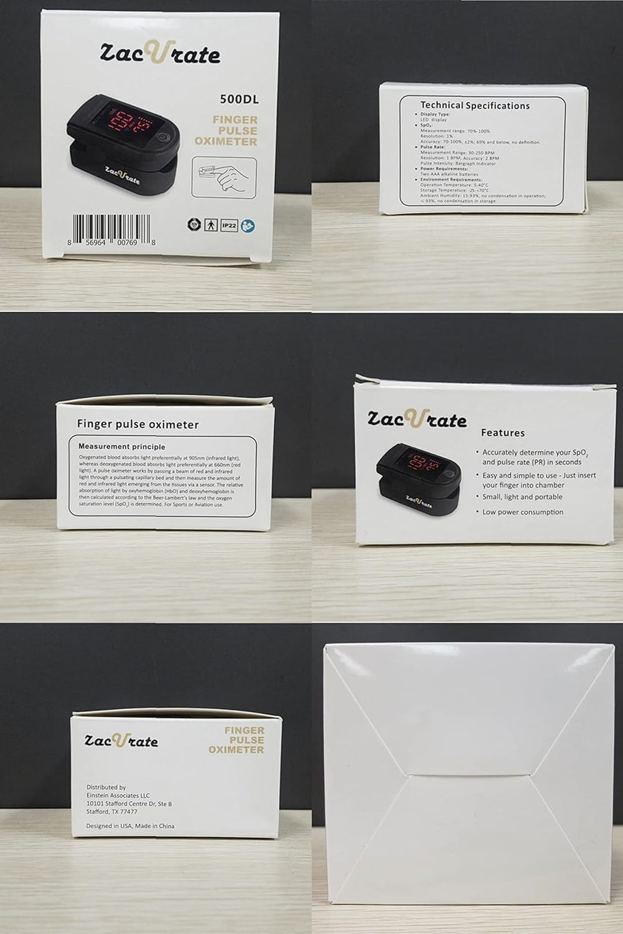 Zacurate Pro Series 500DL Fingertip Pulse Oximeter Blood Oxygen Monitor Royal Black