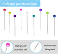 600PCS Sewing Pins Straight Pin for Fabric, Pearlized Ball Head Quilting Pins Long 1.5inch, Multicolor Corsage Stick Pin for Dressmaker, Jewelry DIY Decoration, Craft and Sewing Project