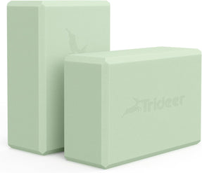 Trideer Yoga Blocks 2 Pack - Soft Non-Slip Foam, Beveled Edges