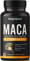 Natgrown Organic Maca Root Powder Capsules 1500mg Non-GMO Gluten-Free Vegan