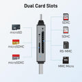acer SD Card Reader USB C, Dual Slots USB 3.0 Type C to Micro SD Card Adapter, Memory Card Reader for MicroSD, SDHC, SDXC, Compatible with Laptop, PC, iPhone16/15, MacBook Pro/Air, iPad Pro, Android