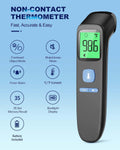 No-Touch Forehead Thermometer for Adults, Infrared Digital Baby Thermometer for Kids, Accurate Reading with Large Display, Mute Mode, Memory Recall, Fever Alarm