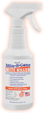 Mite Killer Spray by Mite-B-Gone — Kills Human Mites, Bird, Dust, Spider, Rat, Turkey, Carpet Mites. Treatment for Homes, Furniture, Bedding, Auto & Animals | Non-Toxic | Kid & Pet Safe | 16oz Spray