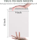 SuFly Sketch Book 9x12, Drawing Paper Pad-68lb/100gsm, Top Spiral Sketchbook Hardcover, 100 Sheets Sketch Pad for Kids Classroom Art Supplies for Adults-Sketchpad for Drawing, Illustration & Art Stuff